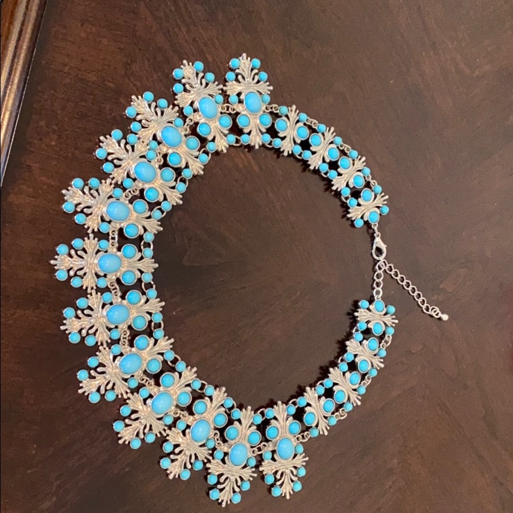 Turquoise and silver necklace - Picture 2 of 4